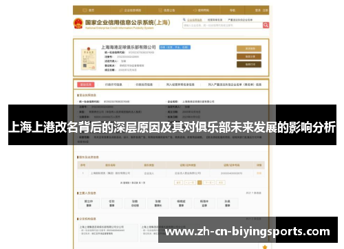 上海上港改名背后的深层原因及其对俱乐部未来发展的影响分析
