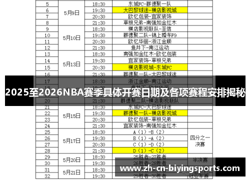 2025至2026NBA赛季具体开赛日期及各项赛程安排揭秘